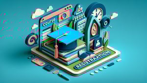 Paper art illustration depicting a course registration form for a FormCreatorAI article