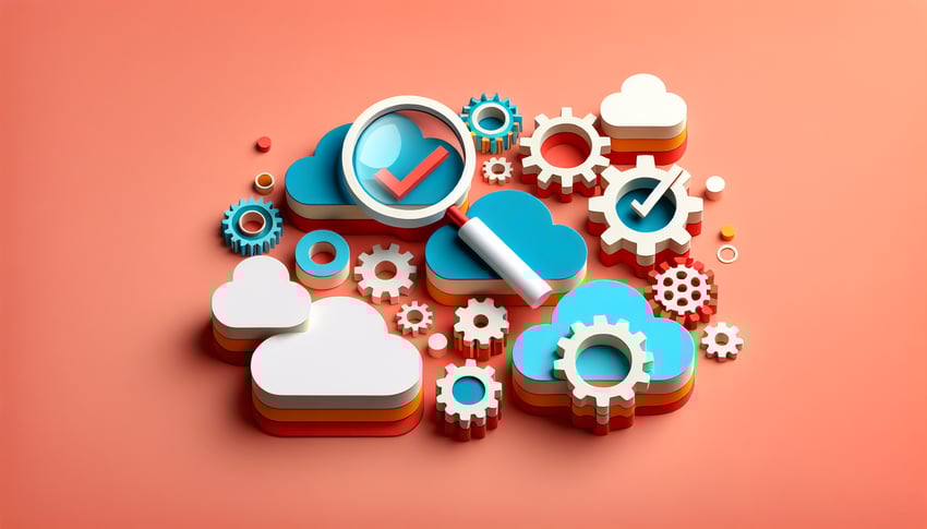 Paper art illustration depicting a dot inspection form template for FormCreatorAI