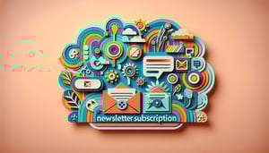 Paper art illustration depicting a newsletter subscription form for an article on FormCreatorAI