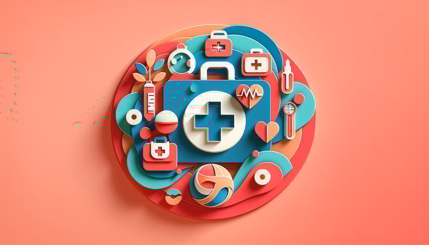 Paper art illustration depicting an excused absence form with checkboxes and spaces for details and signatures