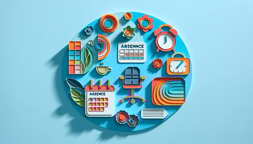 Paper art illustration related to absence reporting form template and FormCreatorAI concepts