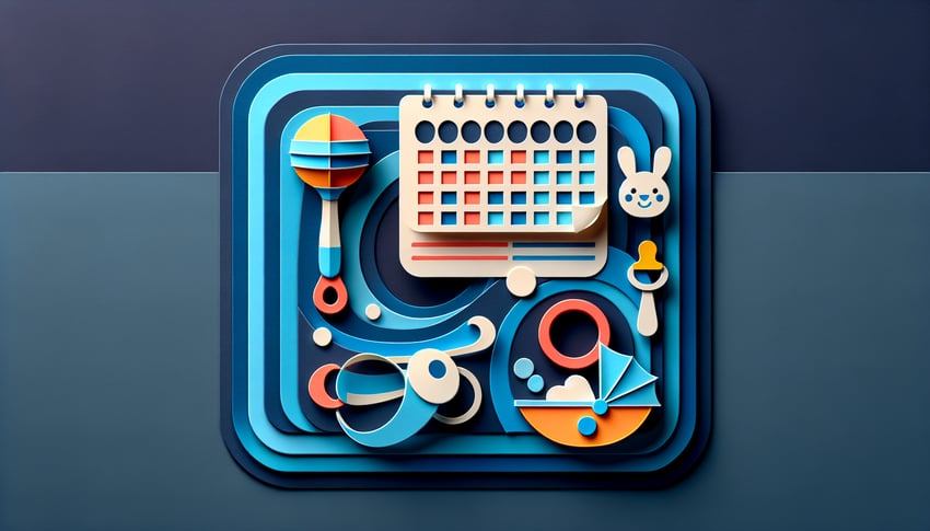 Paper art illustration featuring a maternity leave application form with decorative elements for an informative article.