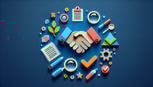 Paper art illustration depicting a pre survey form template with vibrant colors and design elements for FormCreatorAI article