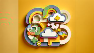 paper art illustration depicting a Google report form template for article about FormCreatorAI