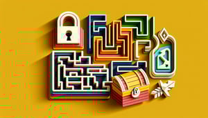 paper art illustration depicting an escape room waiver form and related elements for FormCreatorAI article