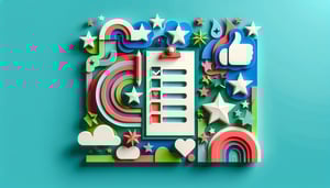 Paper art illustration showcasing an NPS survey form design for FormCreatorAI.