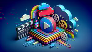 Paper art illustration depicting an online video upload form design for FormCreatorAI