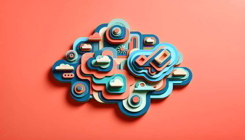 Colorful paper art illustration representing an individual self-assessment form template for FormCreatorAI article.