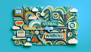 Paper art illustration depicting a verbal warning form template for FormCreatorAI article