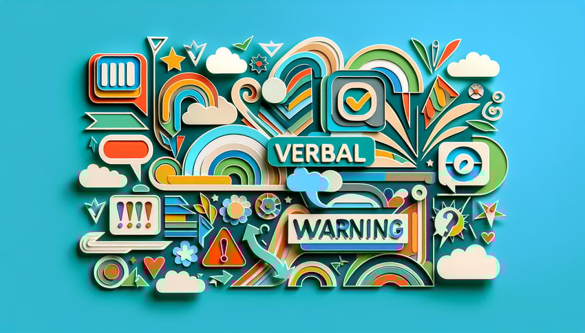 Paper art illustration depicting a verbal warning form template for FormCreatorAI article