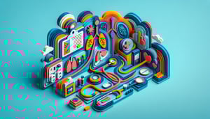 Paper art illustration showcasing a TB screening form template for FormCreatorAI article