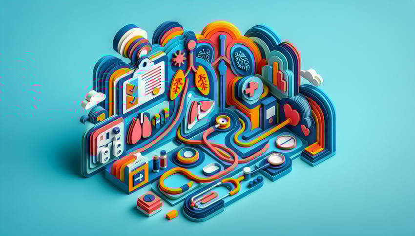 Paper art illustration showcasing a TB screening form template for FormCreatorAI article