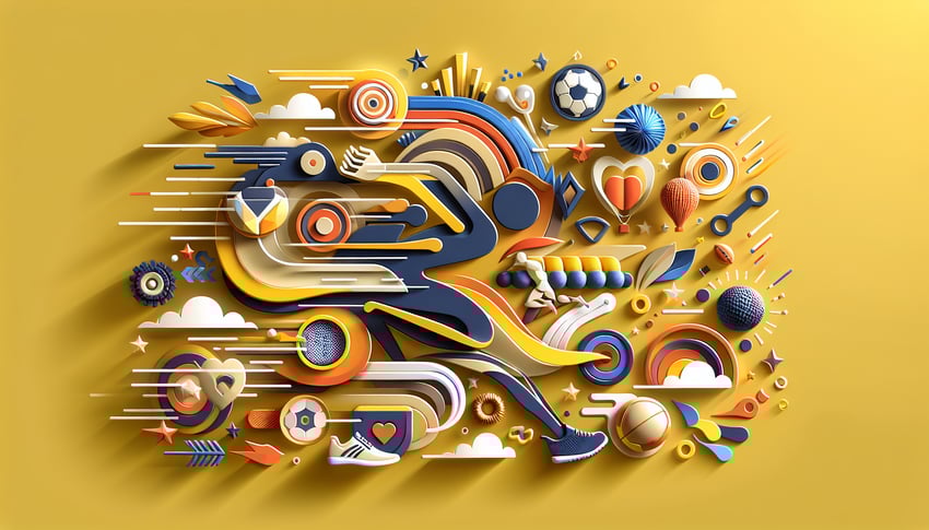 Paper art illustration related to athlete sponsorship application forms and templates for FormCreatorAI.