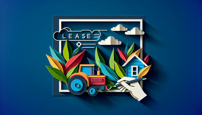 Paper art illustration related to farm land lease form template and FormCreatorAIs offerings for users.