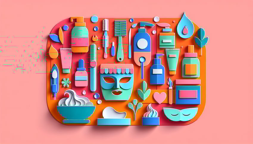 Paper art illustration depicting a facial treatment consultation form for FormCreatorAI article