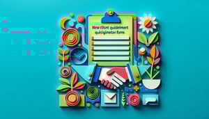 Paper art illustration representing a client questionnaire form for FormCreatorAI article.