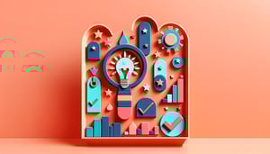 Paper art illustration featuring a product evaluation form with creative design elements for FormCreatorAI article.