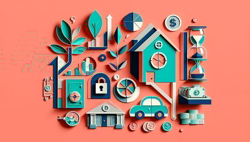 Paper art illustration representing an asset and liability information form template for FormCreatorAI article