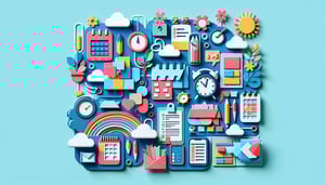 Paper art illustration featuring a planning form with checkboxes and text areas for pre-task organization and management.