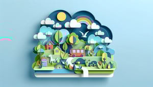 Paper art illustration depicting a field trip approval request form with school-themed elements and a creative layout