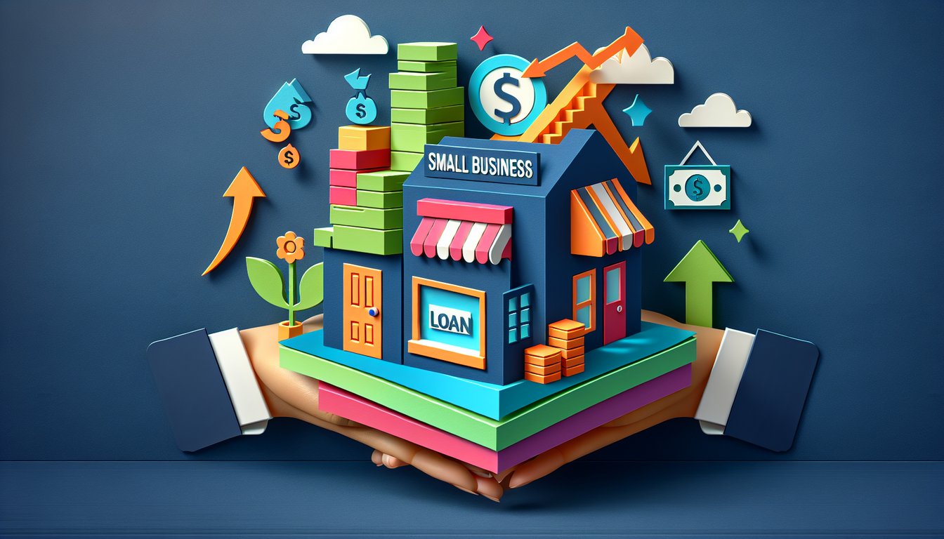 Paper art illustration depicting a small business loan intake form design for FormCreatorAI article