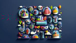 Paper art illustration depicting a costume contest judging form for FormCreatorAI article.