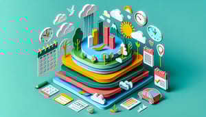 Paper art illustration depicting a monthly reporting form template design for FormCreatorAI article