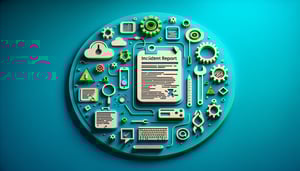 Paper art illustration depicting a software incident report form for FormCreatorAI article