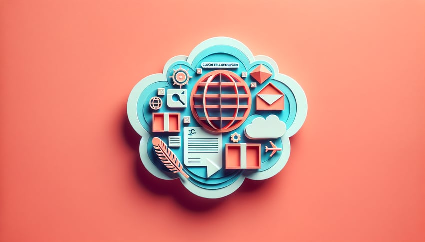 Paper art illustration representing a custom declaration form for FormCreatorAI article