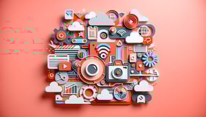 Paper art illustration representing a video submit form template for FormCreatorAI