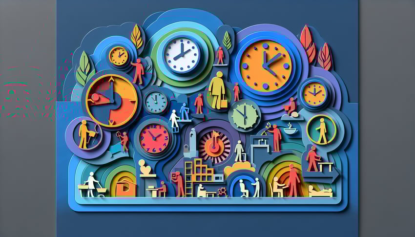 Paper art illustration depicting a shift preference form for FormCreatorAI article.