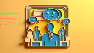 Paper art illustration depicting an employee complaint form template for FormCreatorAI article