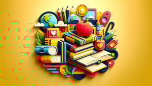 Paper art illustration showing a colorful template for a teacher favorite things form designed for FormCreatorAI