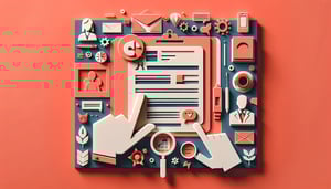 Paper art illustration depicting a sample survey form for FormCreatorAI article