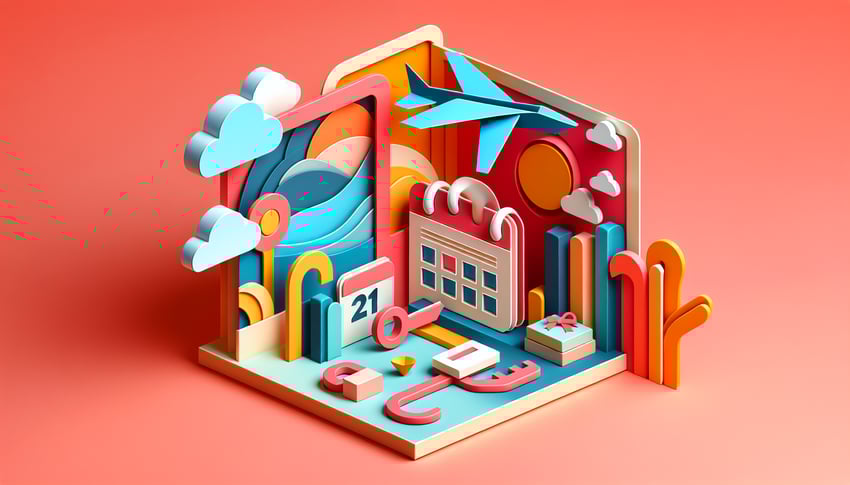 Paper art illustration featuring a booking enquiry form design for FormCreatorAI article