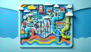 Paper art illustration featuring drainage survey elements for FormCreatorAI article.