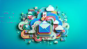 Paper art illustration depicting an email newsletter subscription form design concept for FormCreatorAI article