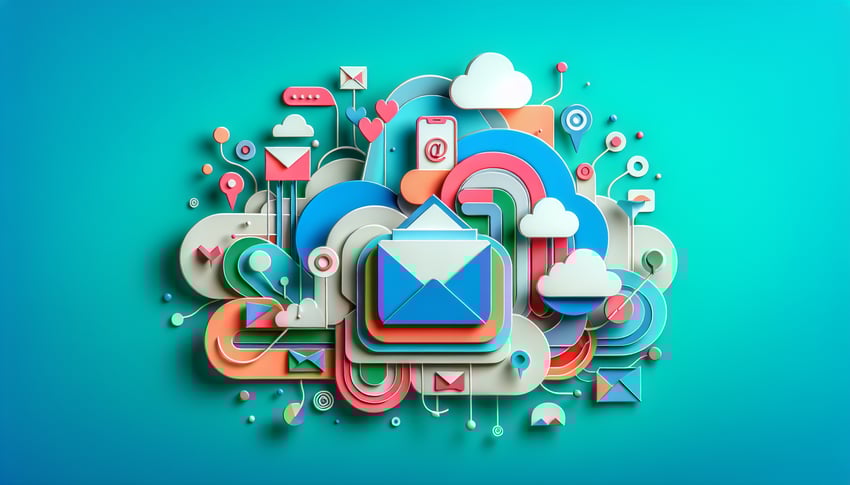 Paper art illustration depicting an email newsletter subscription form design concept for FormCreatorAI article