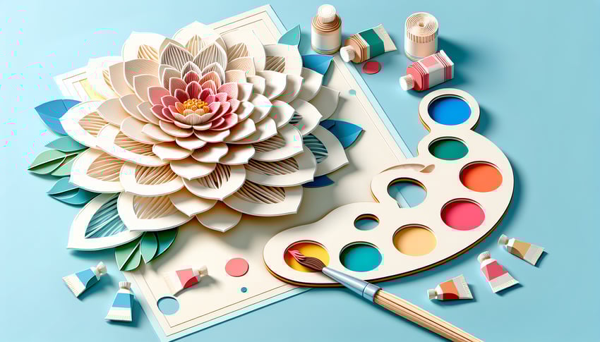 Paper art illustration featuring a colorful design related to a coloring contest entry form template
