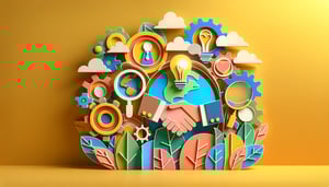 Paper art illustration depicting a daily leads report form template for FormCreatorAI