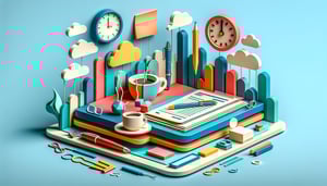 Paper art illustration representing a daily work report form template for FormCreatorAI article