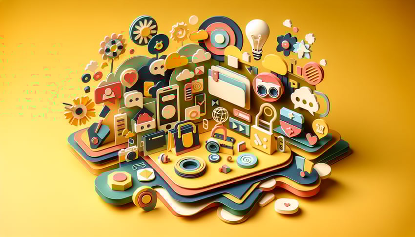 Paper art illustration representing brand ambassador contract form template for FormCreatorAI article