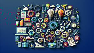 Paper art illustration depicting a mechanical inspection report form with tools and machinery elements.
