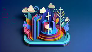 Paper art illustration depicting a monthly report form template for ministry leaders