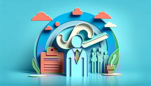 Paper art illustration representing an employee attestation form for FormCreatorAI article