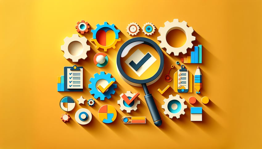 Paper art illustration related to quality control inspection form template and FormCreatorAI