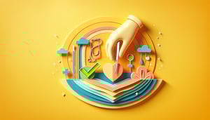 Paper art illustration depicting a surgery informed consent form with medical symbols and a pen