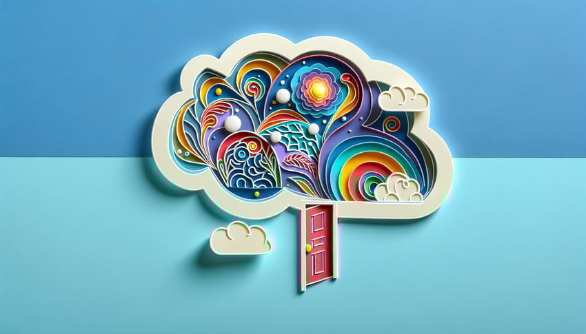 Paper art illustration related to psychology intake form template and FormCreatorAI.