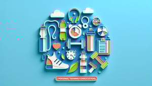 paper art illustration depicting a personal training consultation questionnaire form with checkboxes and blank fields