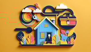 Paper art illustration depicting an employment verification form for a mortgage template with a creative design.